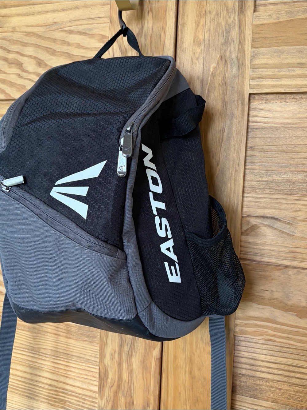 Easton Kids' Game Ready Bat Backpack Black and Gray with Logo
